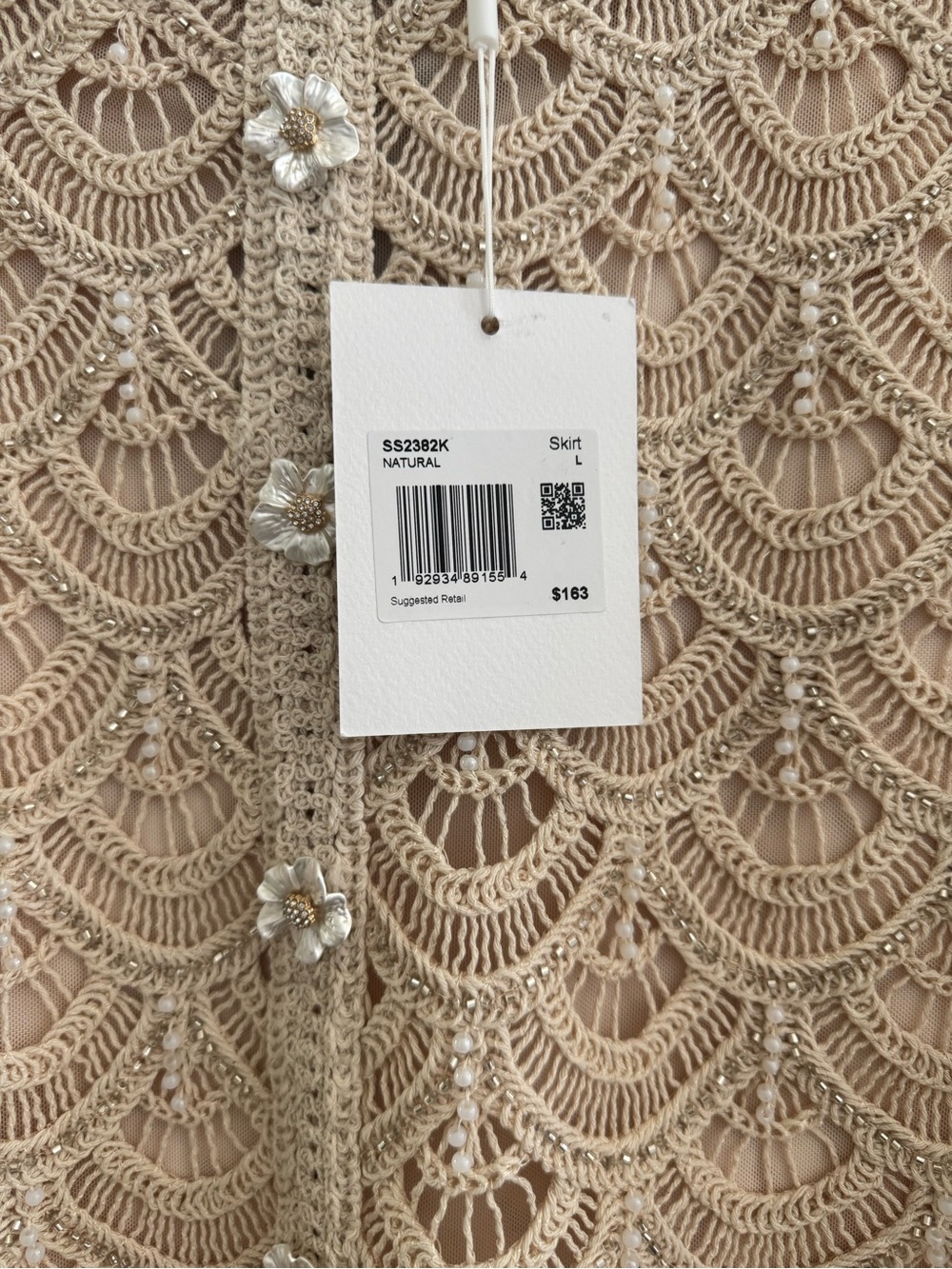 Endless Rose Embellished Crochet Mini Skirt NWT Size L MSRP $163 - Picture 3 of 4